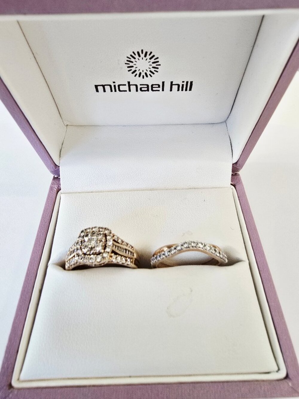 Michael Hill 10K Gold Diamond Engagement Ring & Wedding Band Set, 1.25ctw, Size